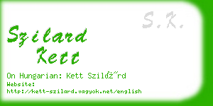 szilard kett business card